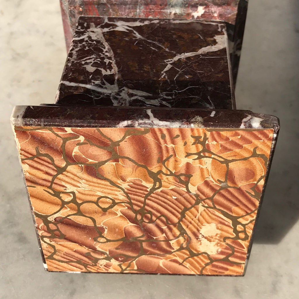 Pair of Early 20th Century Marble Obelisks - View of Base - 2