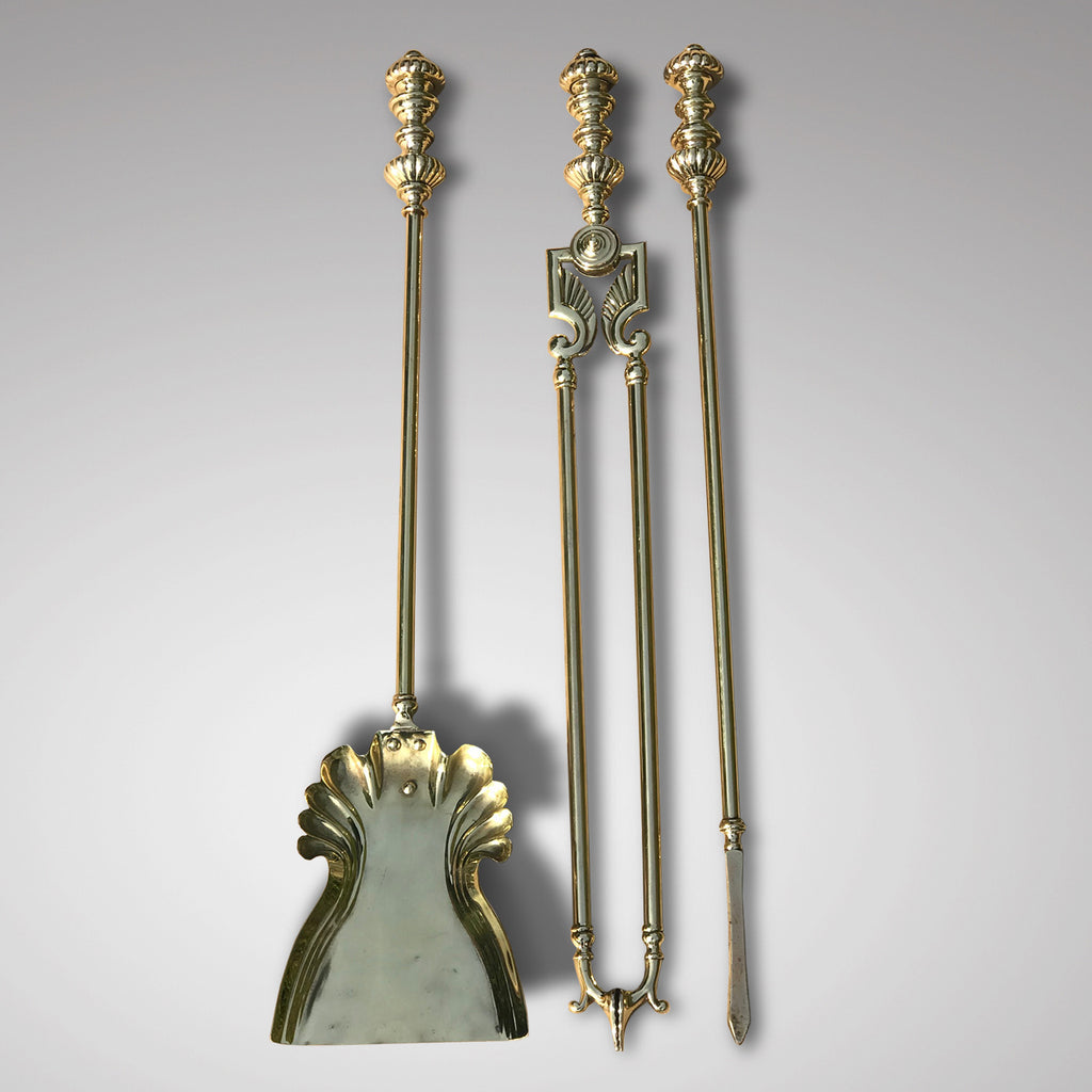 Set of 19th Century High Quality Brass Fire Irons - Main View - 1