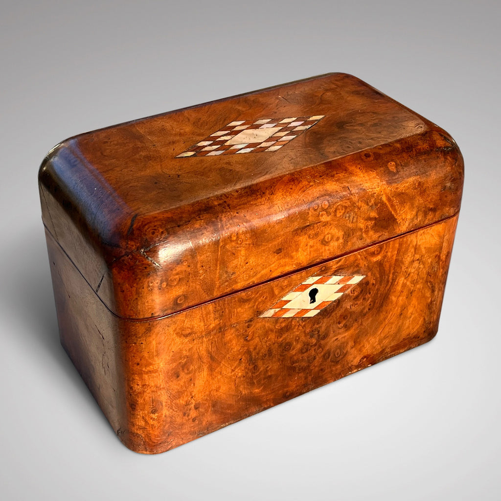 19th Century Burr Walnut tea Caddy - Main View - 1