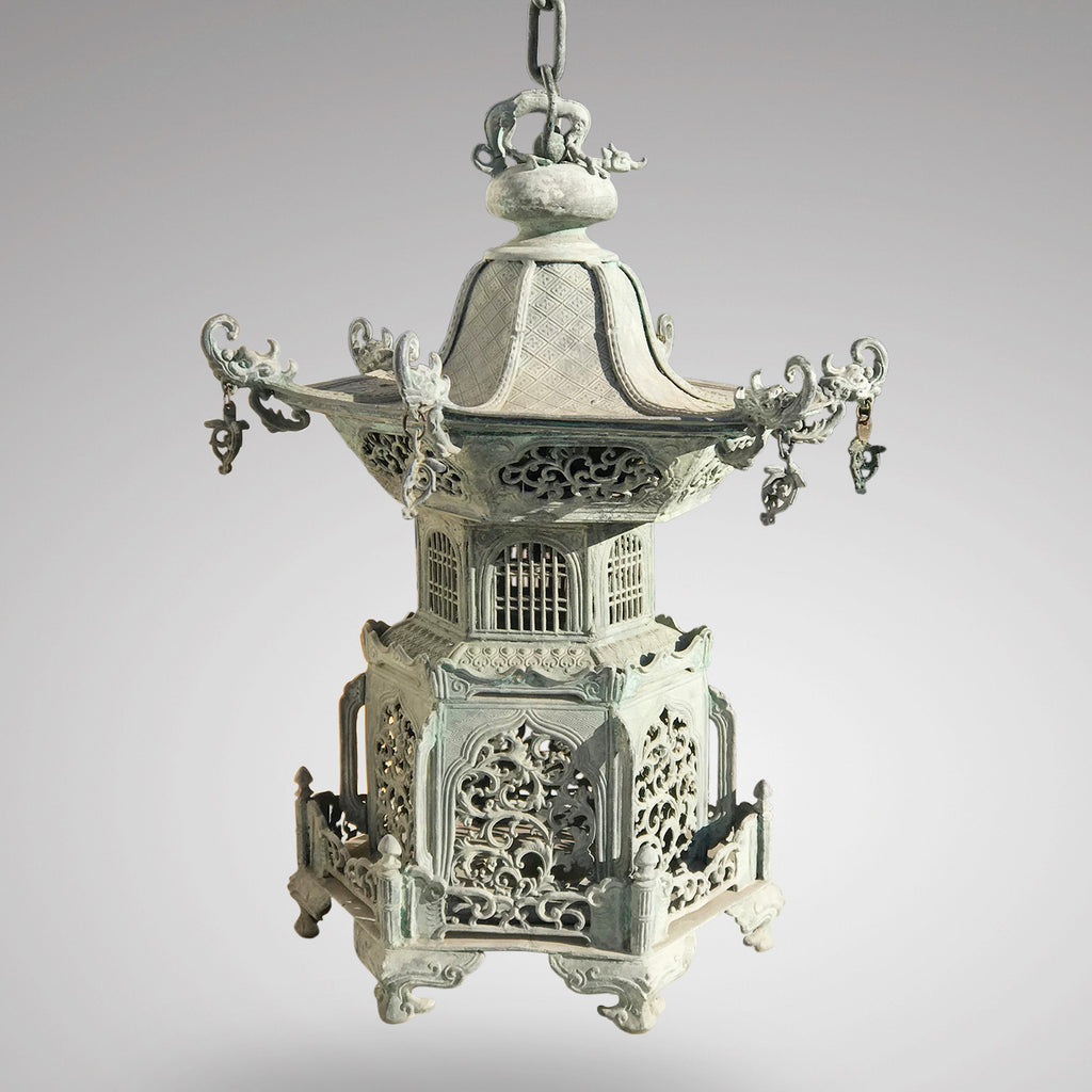 Japanese Bronze Pagoda Shaped Lantern - Main View - 1