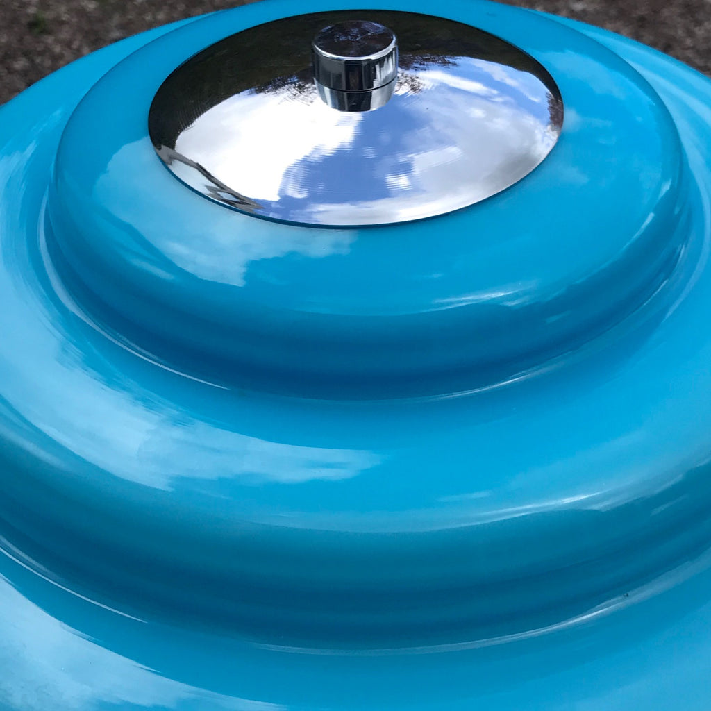 Art Deco Chrome Table Lamp with Glass Shade - Detail View - 3