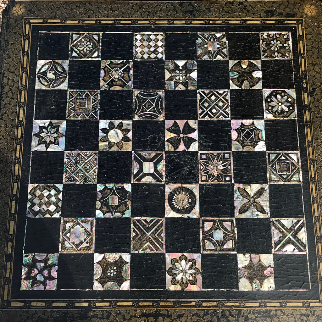 19th Century Japanned & Chinoiserie Painted Games Table