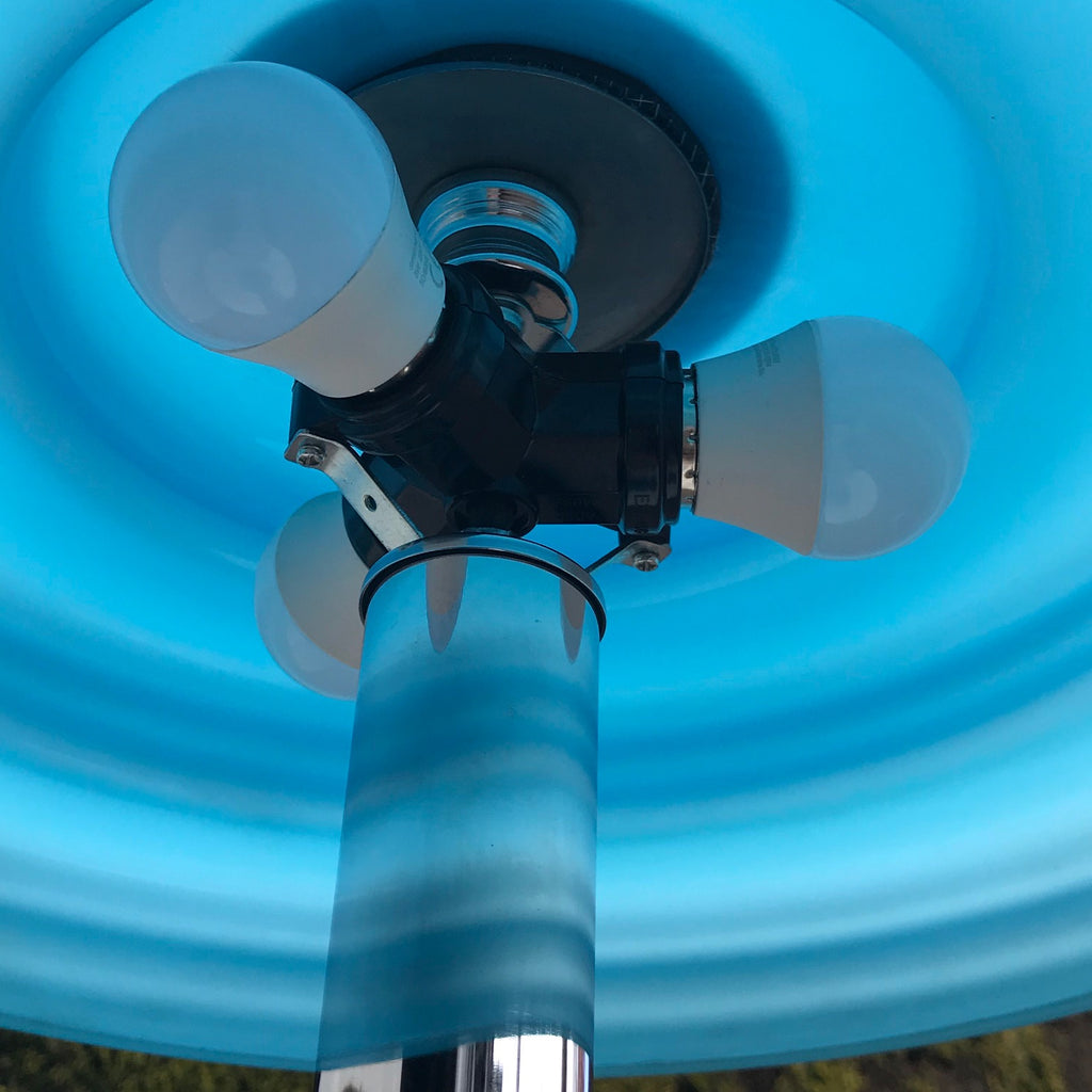 Art Deco Chrome Table Lamp with Glass Shade - Detail View - 4