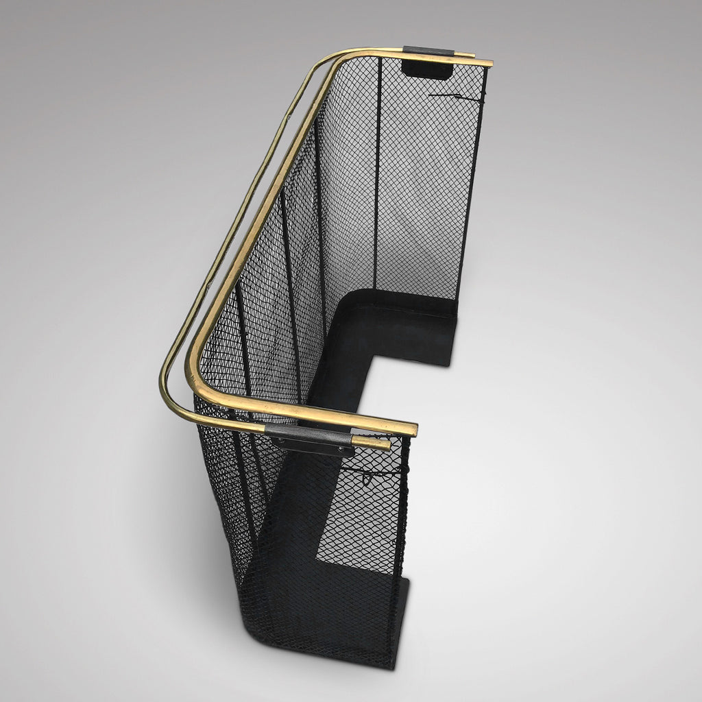 19th Century Nursery Fire Guard with Double Brass Rail - Side View - 2