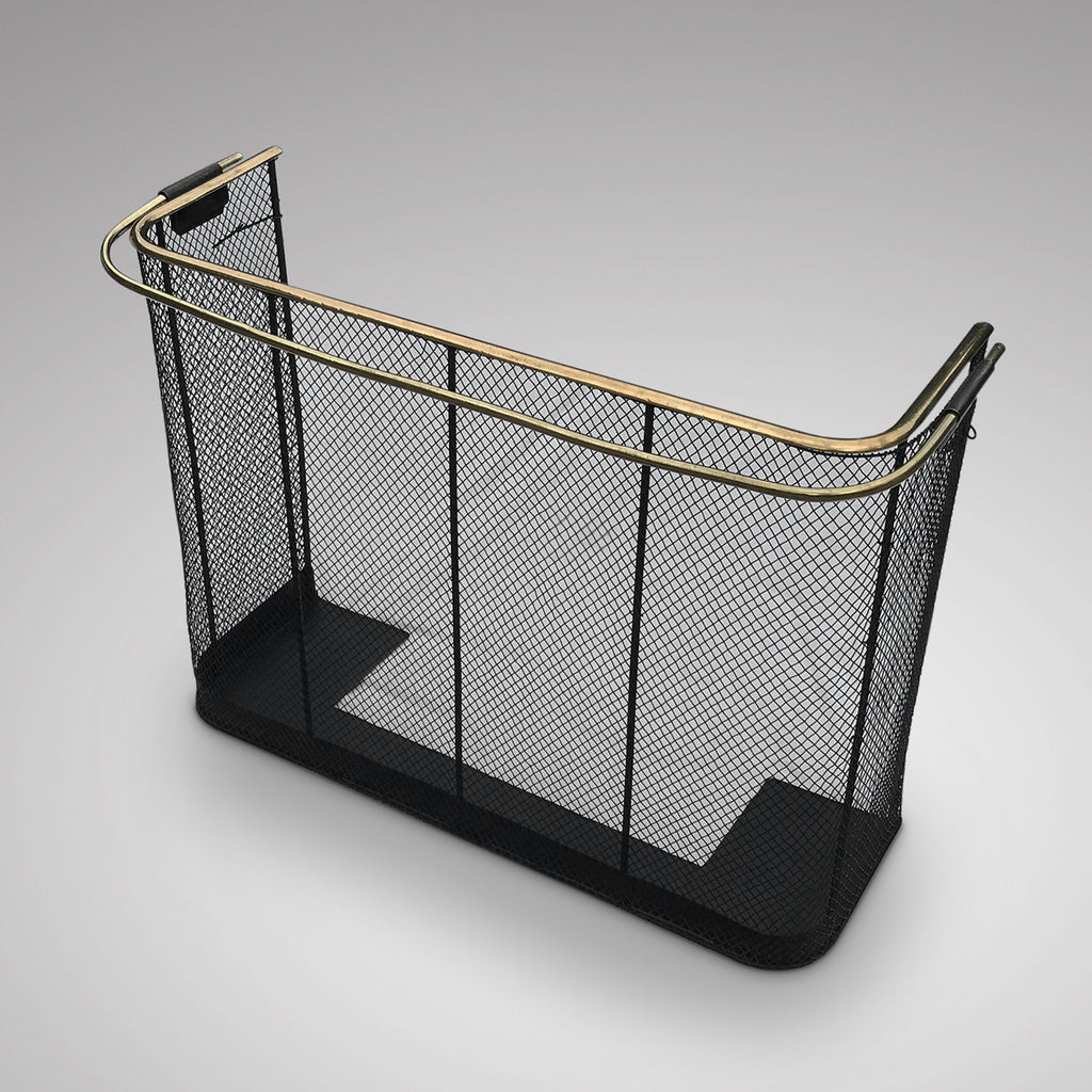 19th Century Nursery Fire Guard with Double Brass Rail - Main View - 1