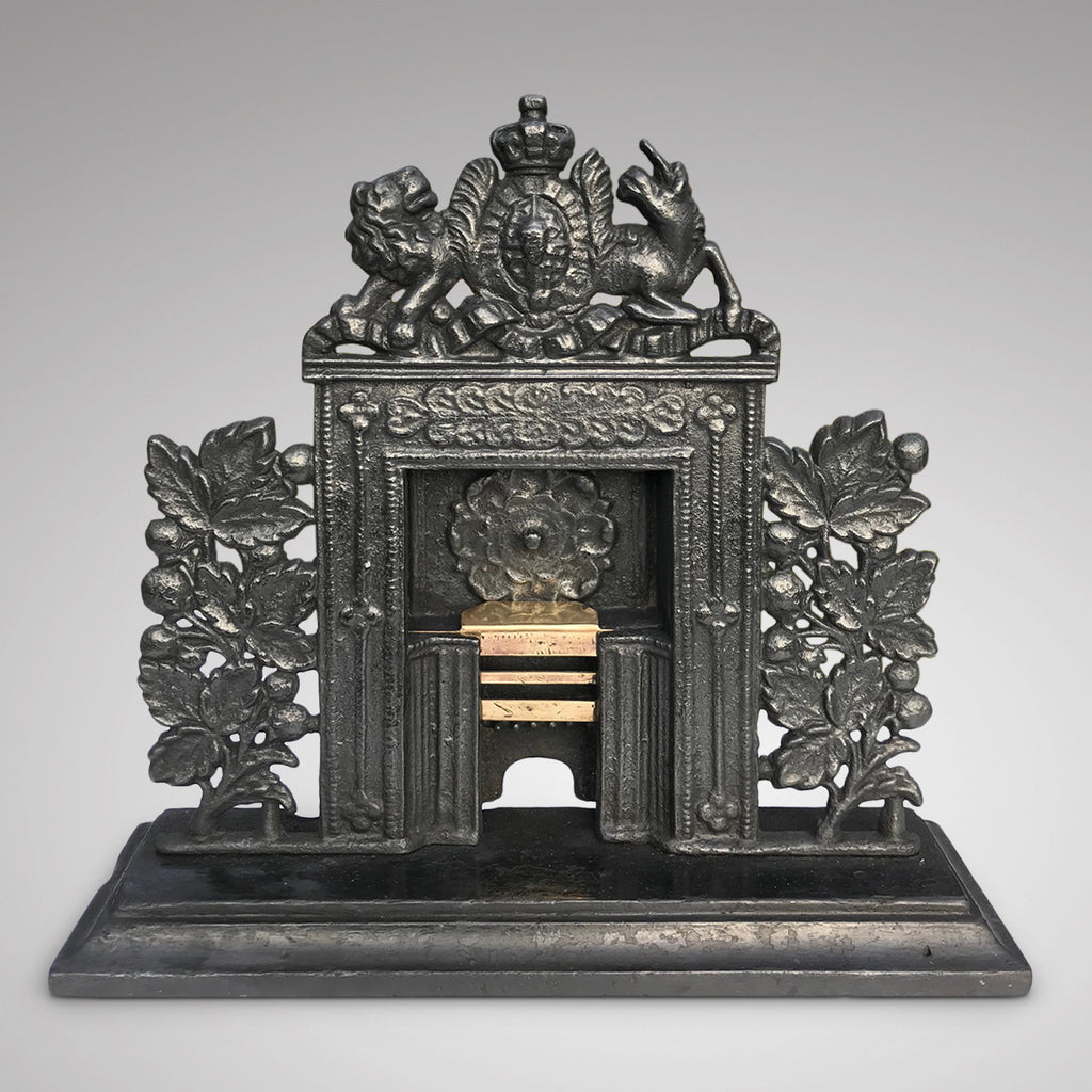 Georgian Cast Iron & Brass Minature Fire Surround