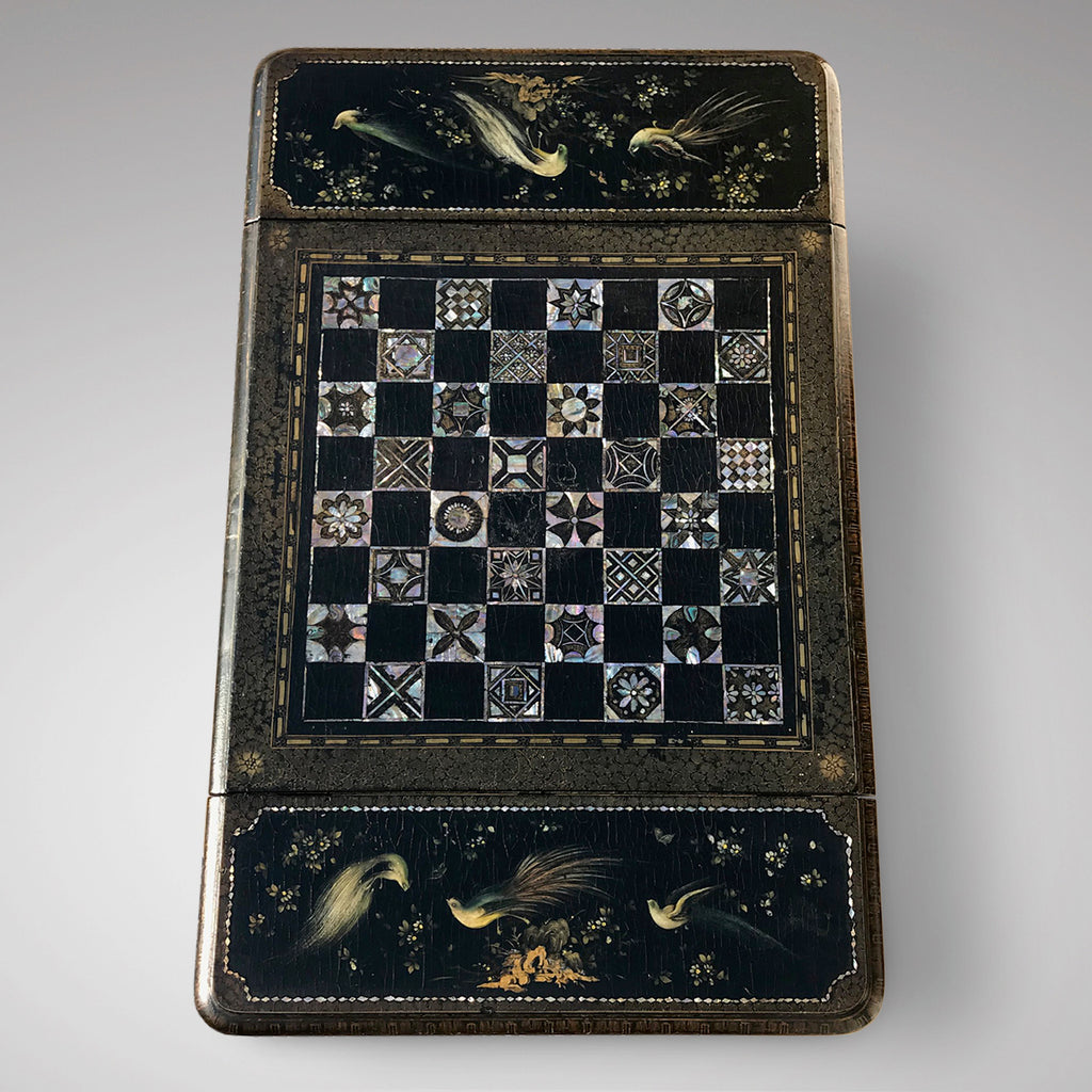 19th Century Japanned & Chinoiserie Painted Games Table