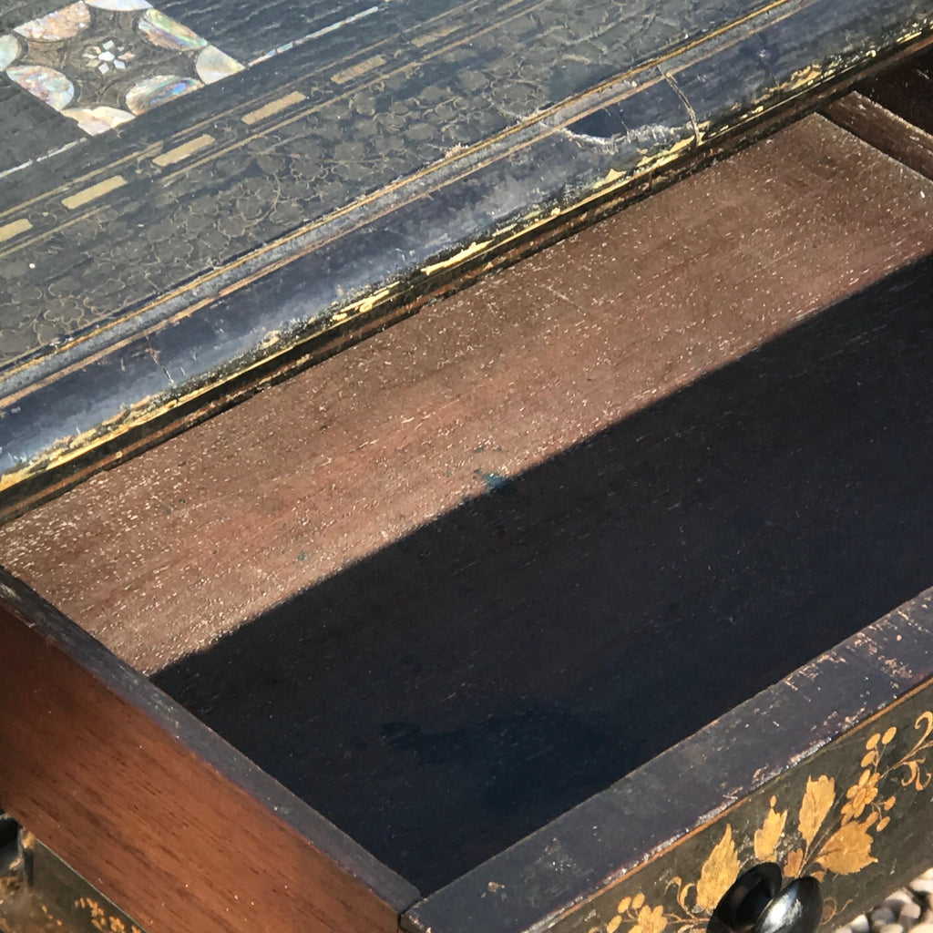 19th Century Japanned & Chinoiserie Painted Games Table