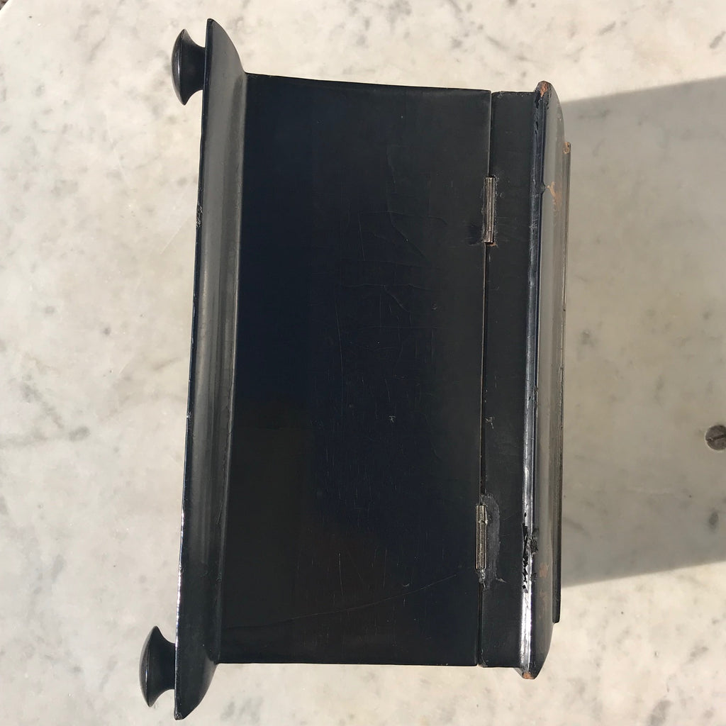 Victorian Serpentine Papier Mache Tea Caddy - Back View - 9