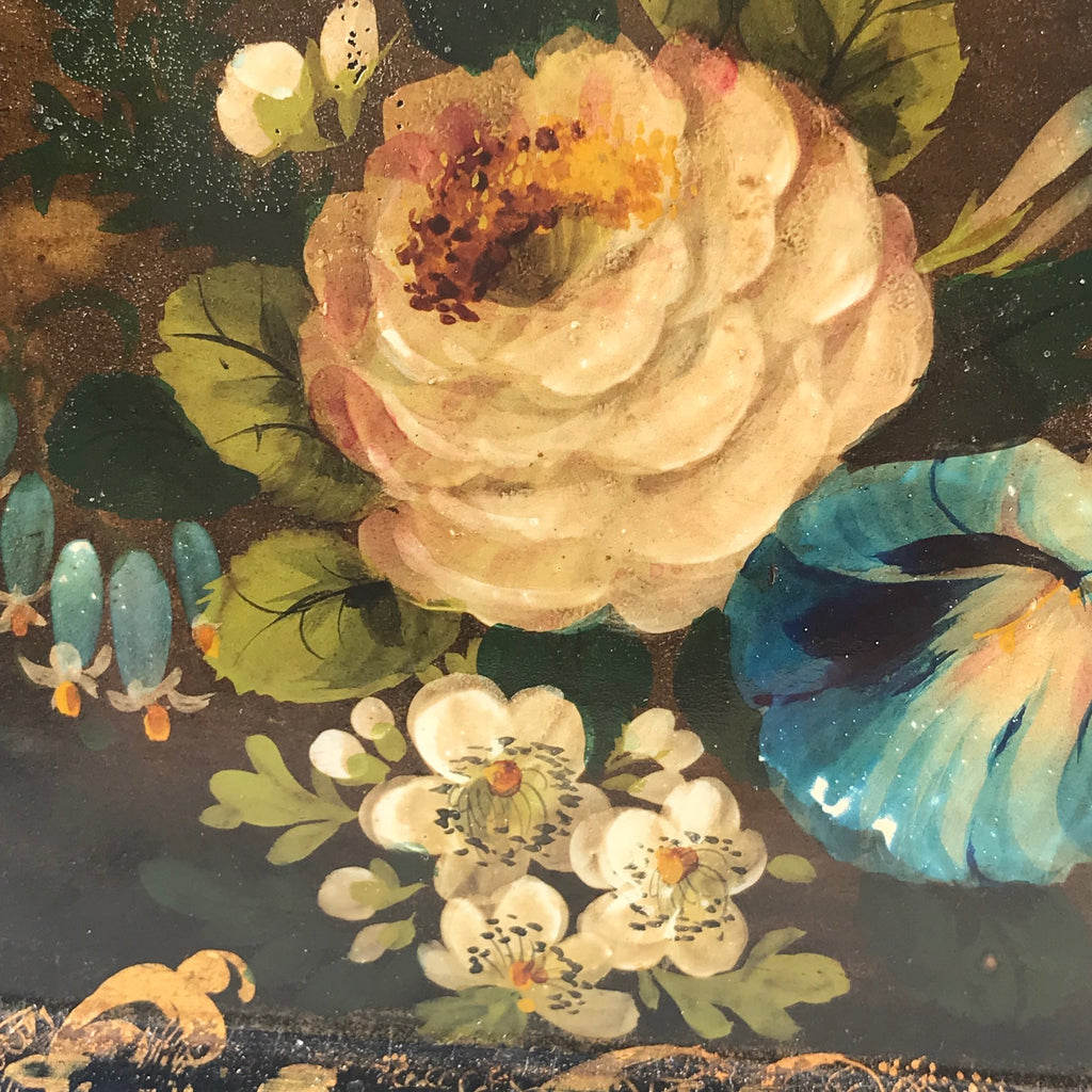 Victorian Serpentine Papier Mache Tea Caddy - Detail View - 4