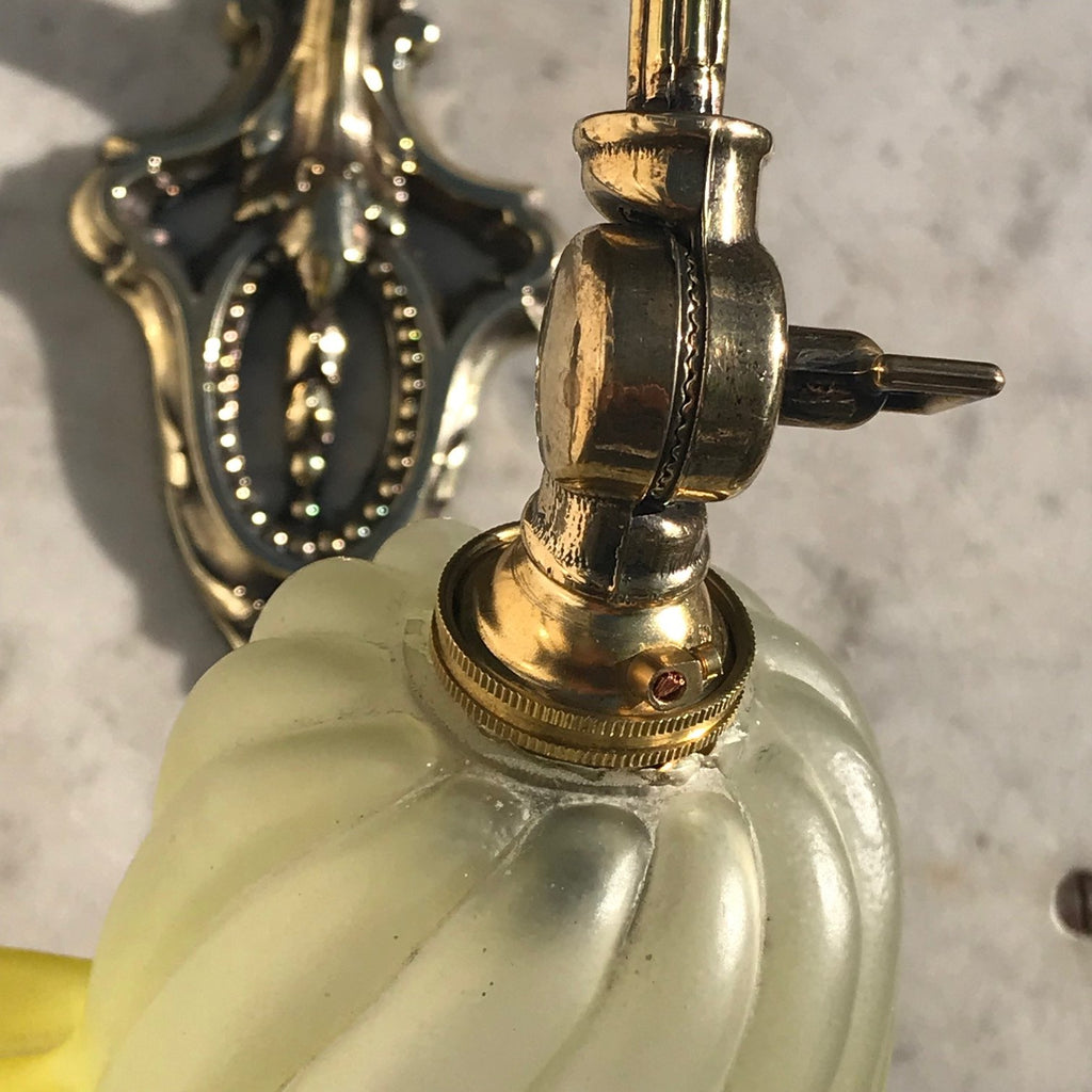 19th Century Adjustable Brass Desk Lamp - Detail View - 2