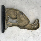 Victorian Brass & Cast Iron Dog Door Porter - Back View - 4