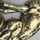 Victorian Brass & Cast Iron Dog Door Porter - Detail View - 6
