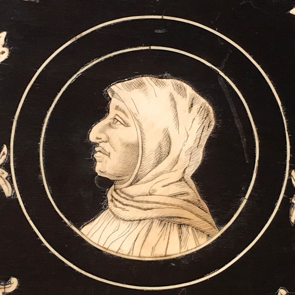 Antique Italian Ebonised & Inlaid Savonarola Chair