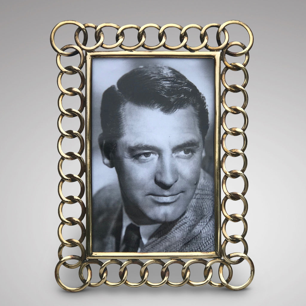 Victorian Brass Chain Link Photograph Frame - Main View -1