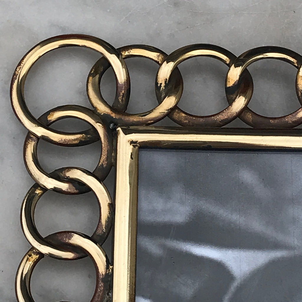 Victorian Brass Chain Link Photograph Frame - Detail View - 4
