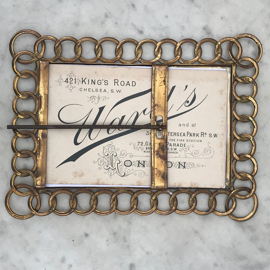 Victorian Brass Chain Link Photograph Frame - Back View - 5