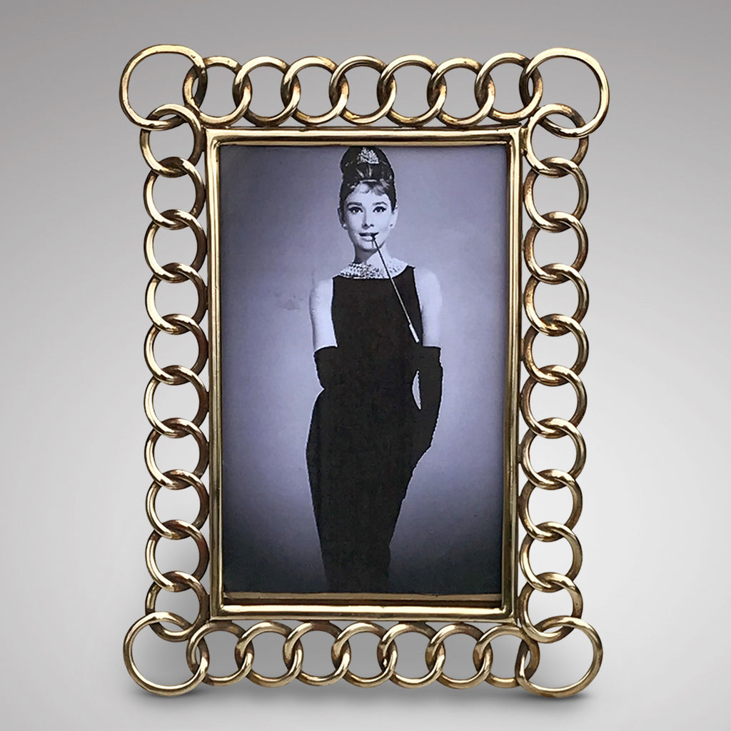 Victorian Brass Chain Link Photograph Frame - Main View -1