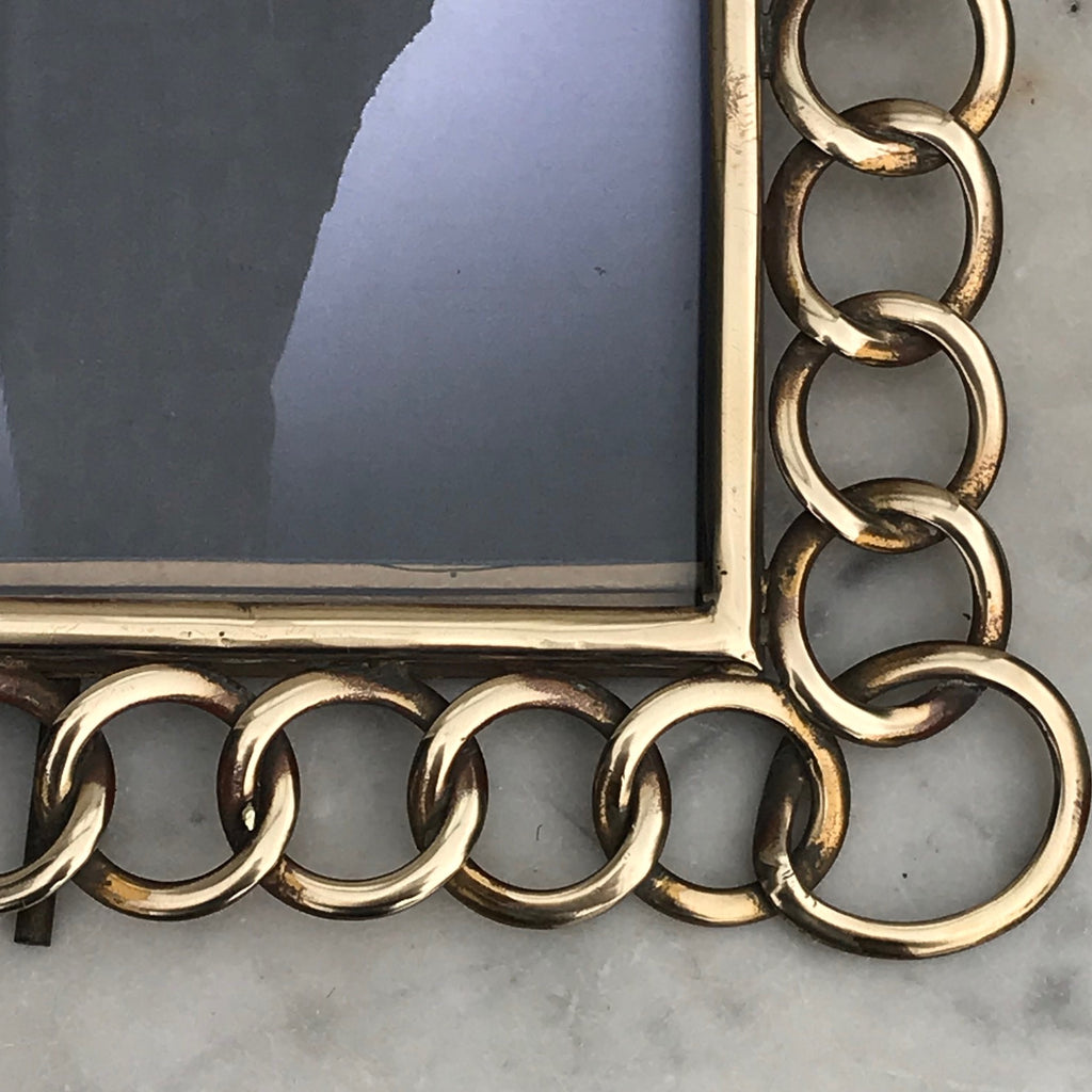 Victorian Brass Chain Link Photograph Frame - Detail View -3