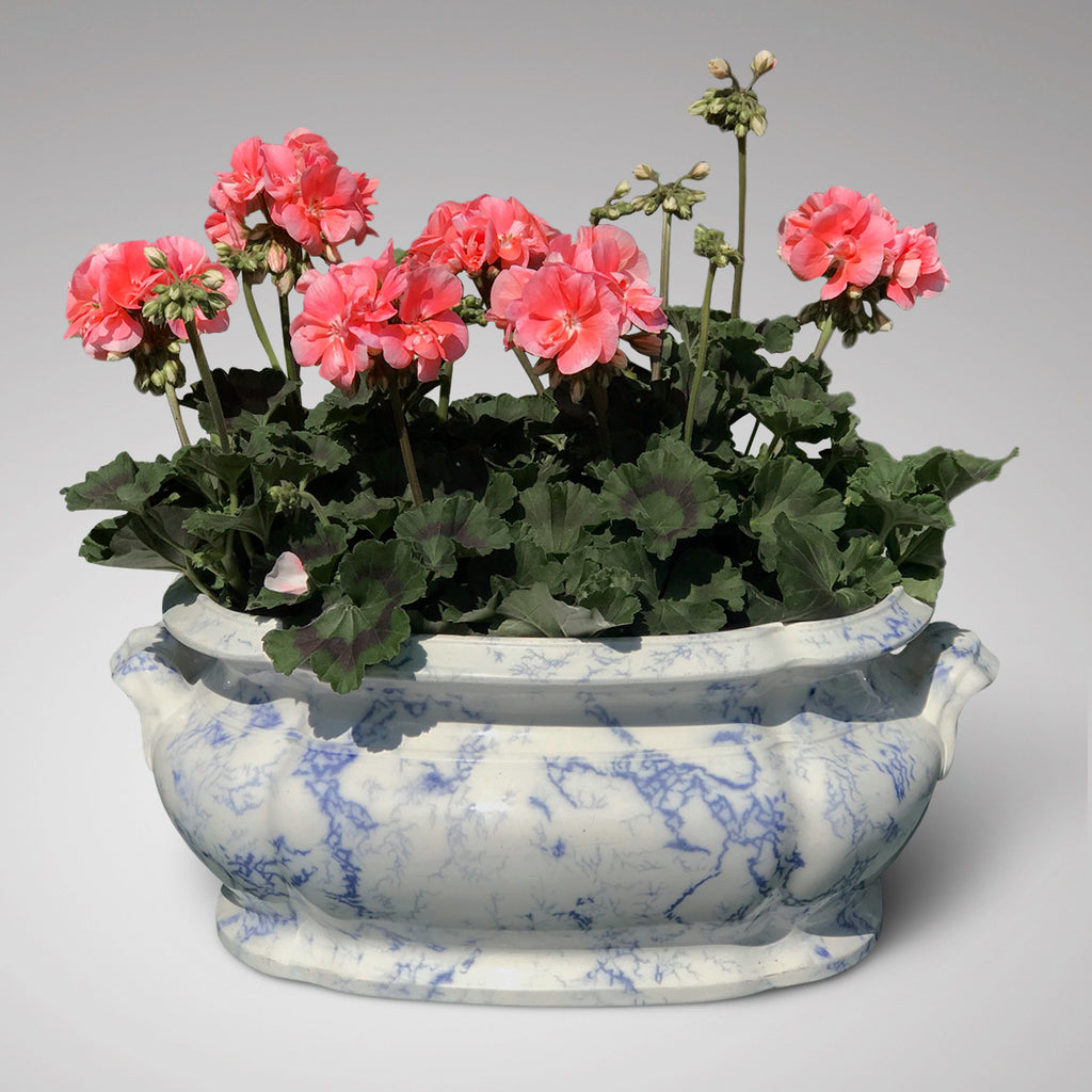 Large 19th Century Copeland Blue & White Footbath - Main View - 1