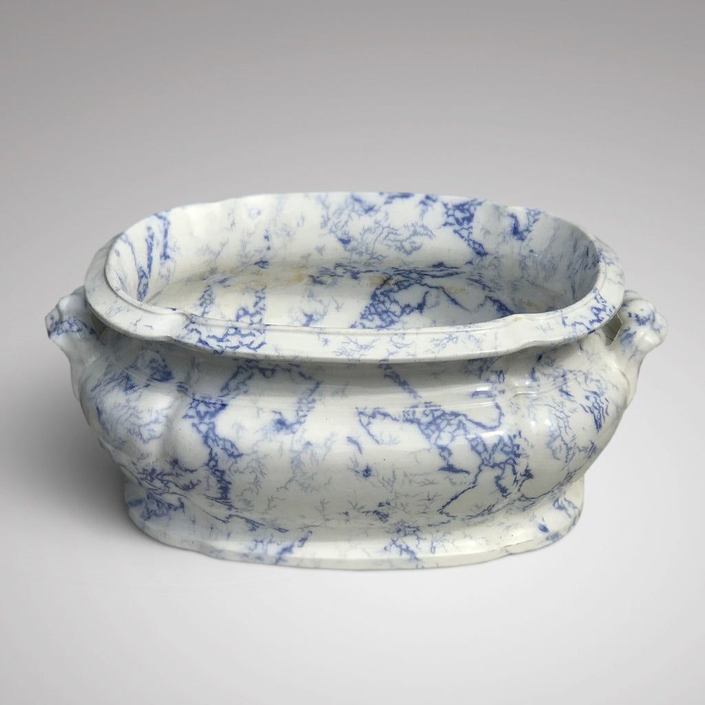 Large 19th Century Copeland Blue & White Footbath - Main View - 2