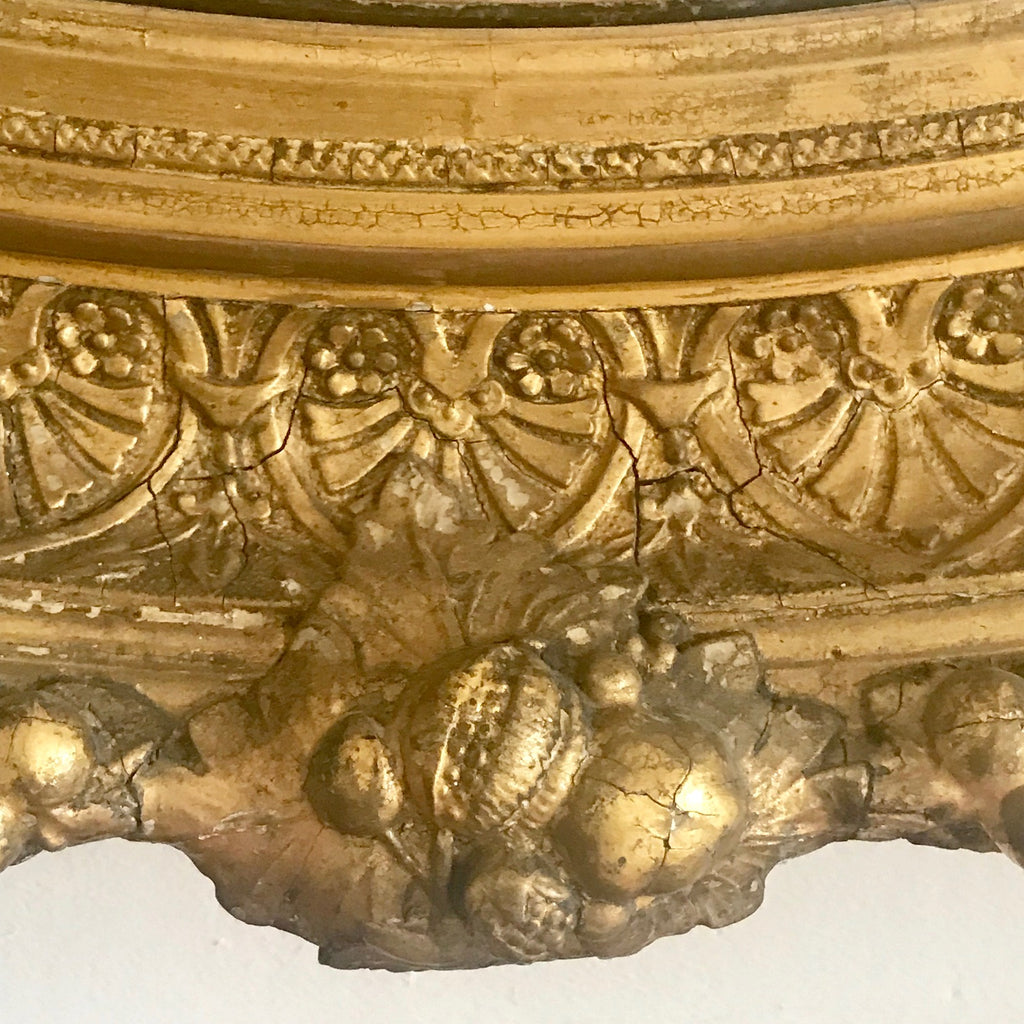 19th Century Oval Gilt Wood Mirror - Detail View - 5