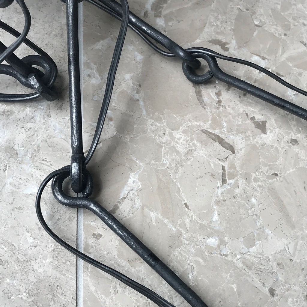 Wrought Iron Chandelier with Rams Head Detailing - Detail View - 4