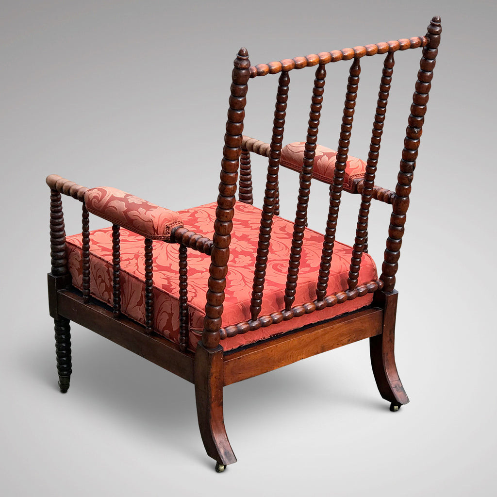 William IV Mahogany Bobbin Turned Armchair - Back View - 2