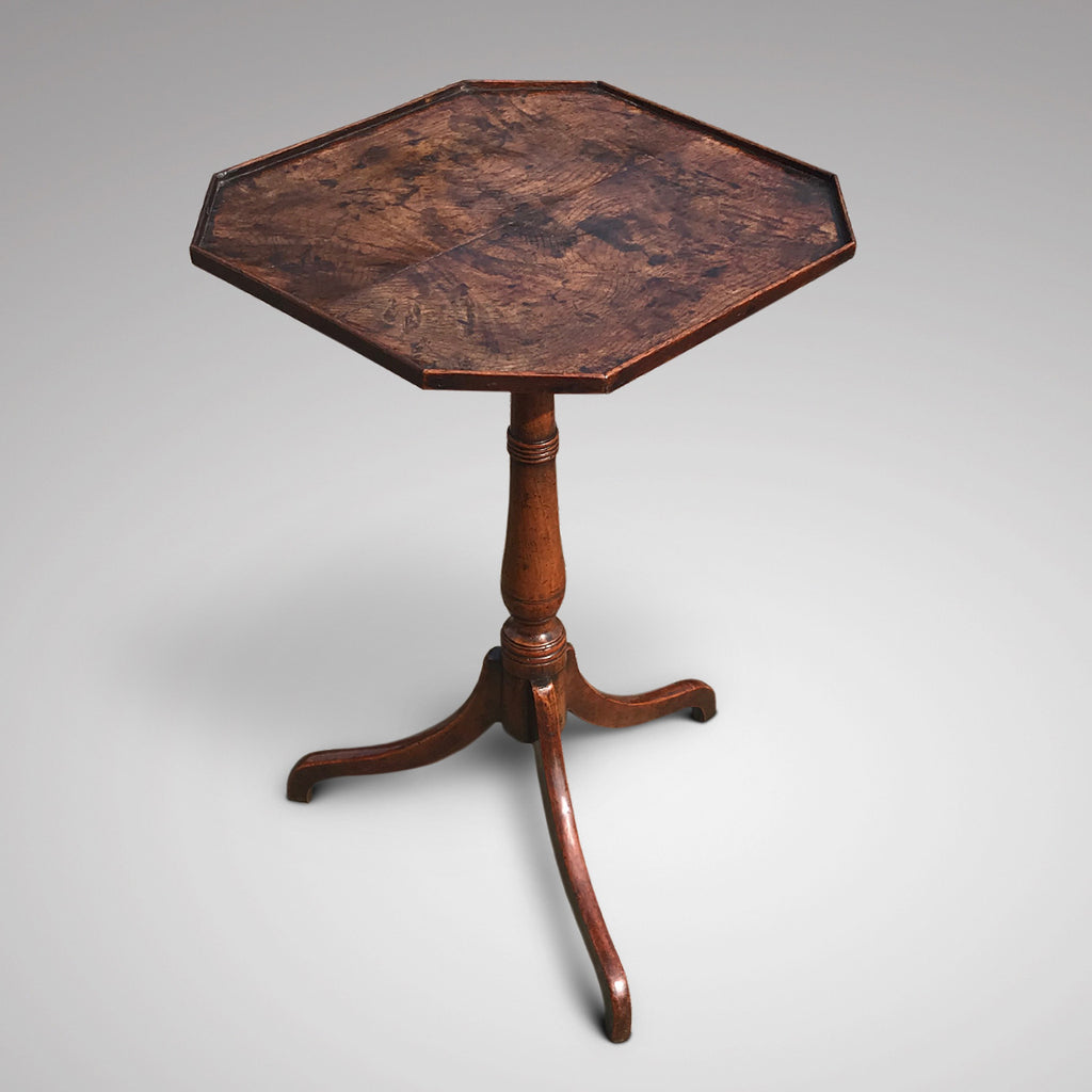 George II Octagonal Oak & Fruitwood Pillar Table - Main View - 1