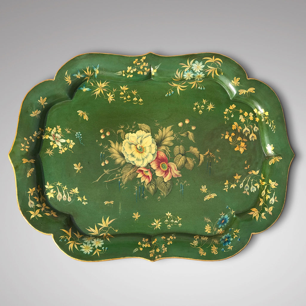 Victorian Green Papier Mache Tray - Main View - 1