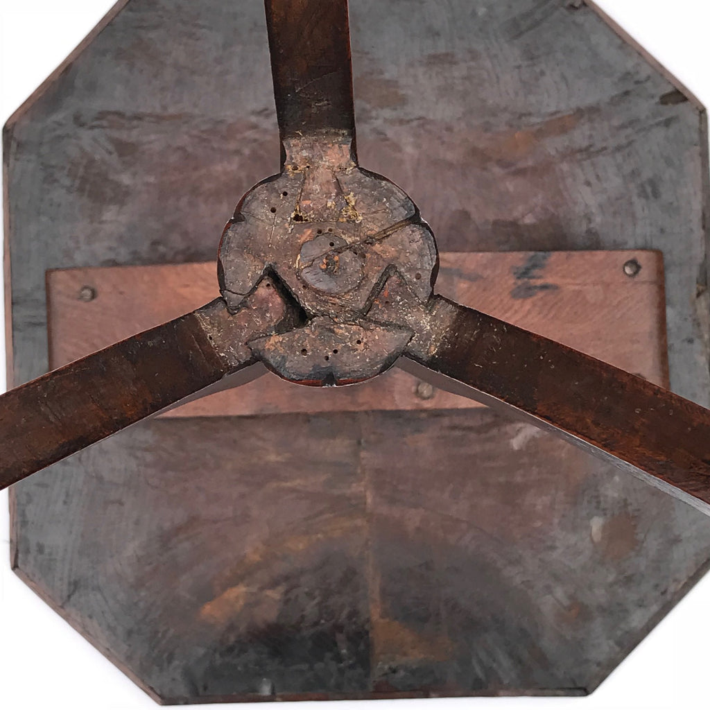 George II Octagonal Oak & Fruitwood Pillar Table - Underside View - 3