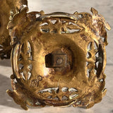 Pair of Aesthetic Movement Brass & Ceramic Candlesticks - Detail View - 4