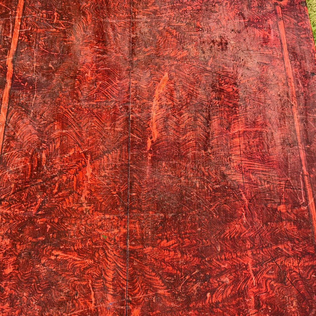 Victorian Red Scumble Painted Blanket Box - Top View - 5