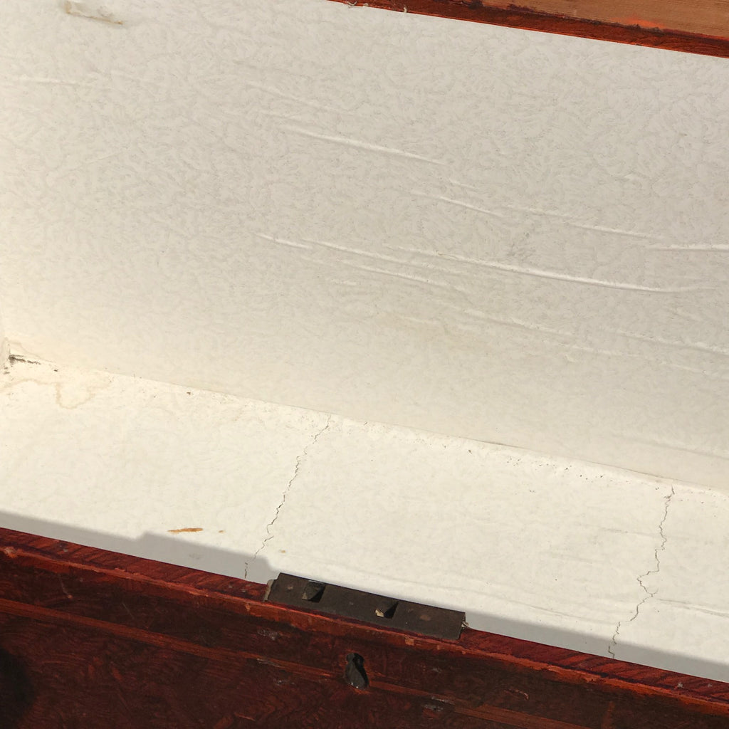 Victorian Red Scumble Painted Blanket Box - Inside View - 6