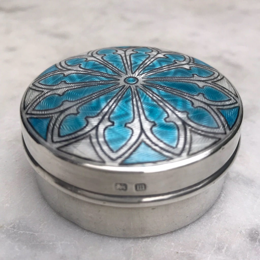 Silver & Enamel Pill Box by Lawrence Emanuel - Main View -2
