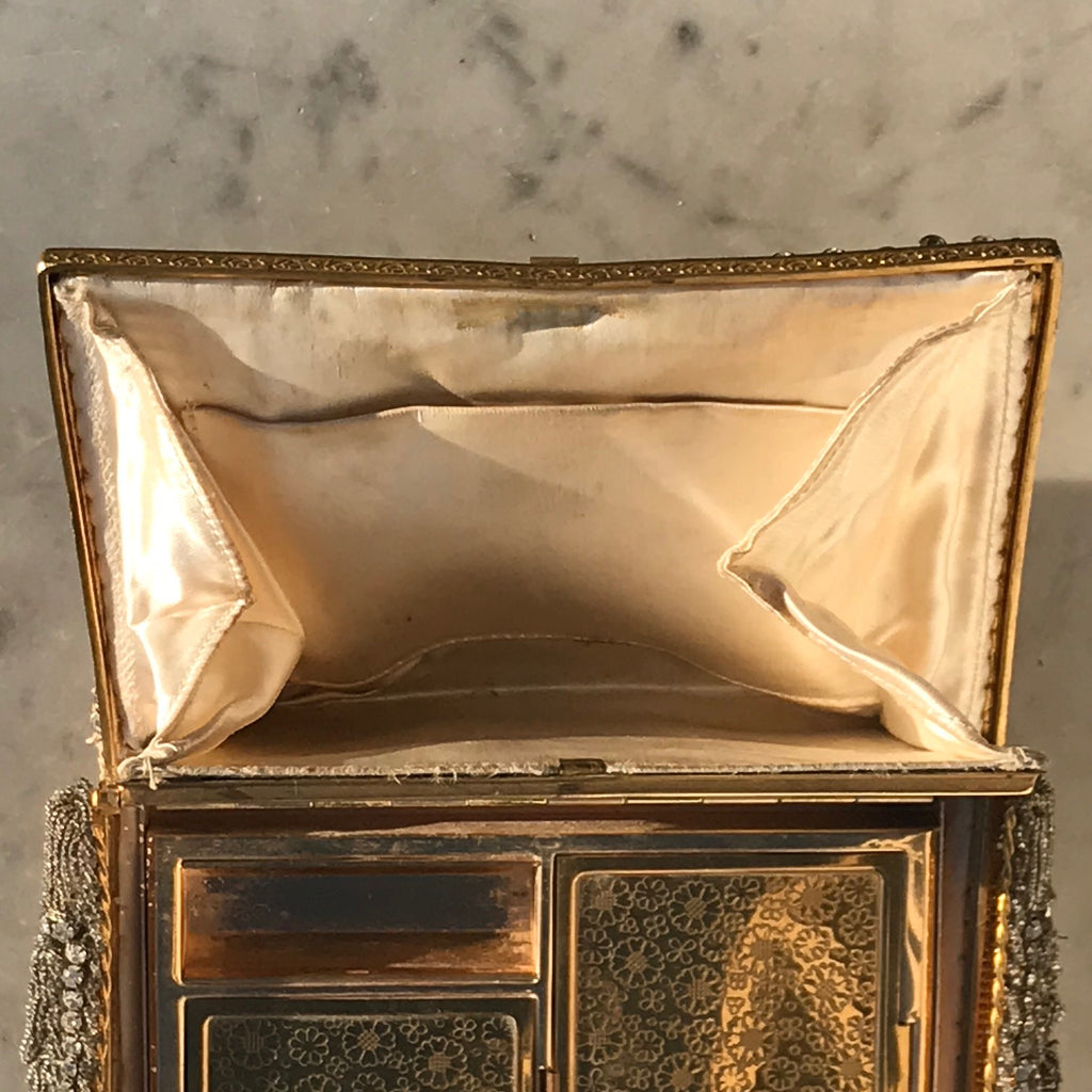 1950's French Diamante Evening Bag Compact