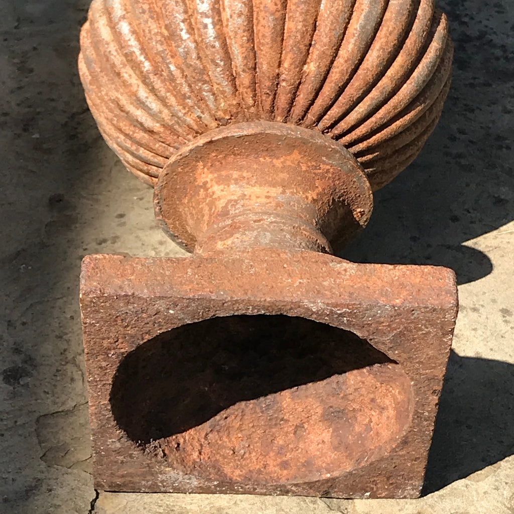 Trio of 19th Century Cast Iron Urns - Detail View - 4