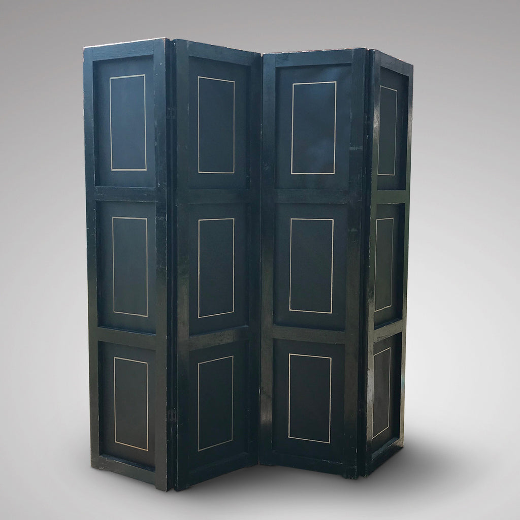 19th Century Painted Leather Screen - Back View - 3