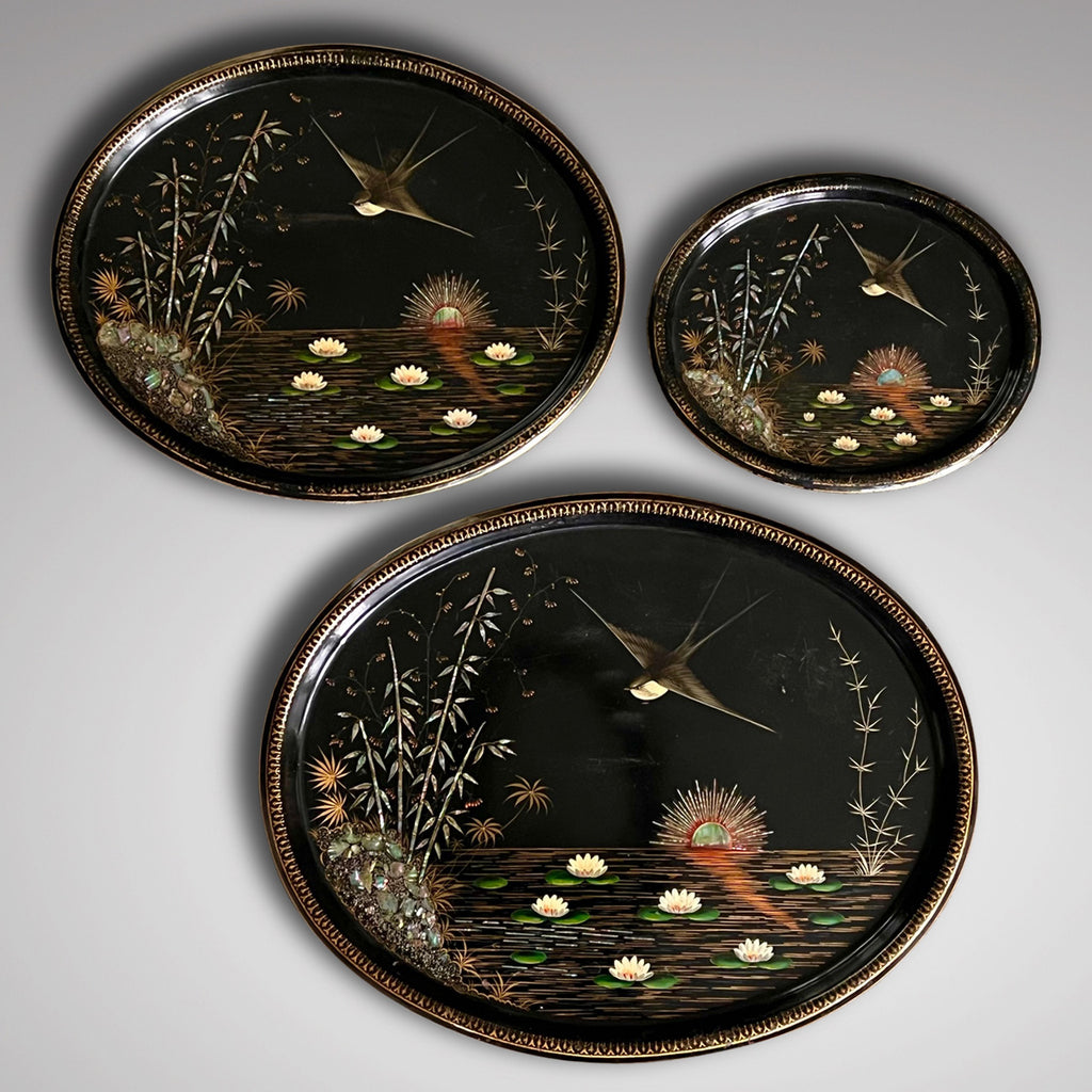 Trio of 19th Century Toleware Trays - Main View - 1