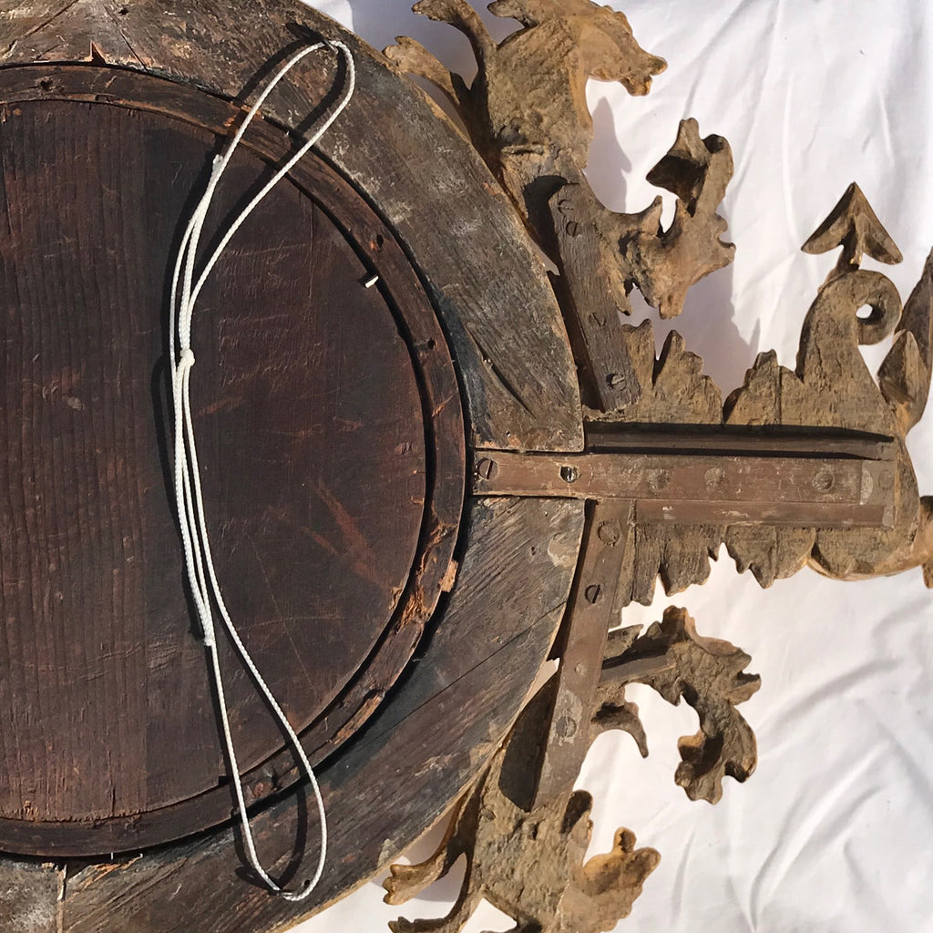 Regency Carved & Gilded Convex Mirror - Back Detail View - 10