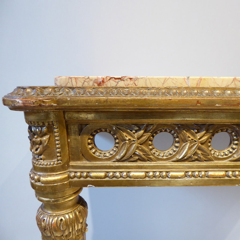 Pair of Antique Giltwood Tables Detail View- 3