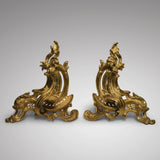 Pair of French Ormolu Chenets - Front View