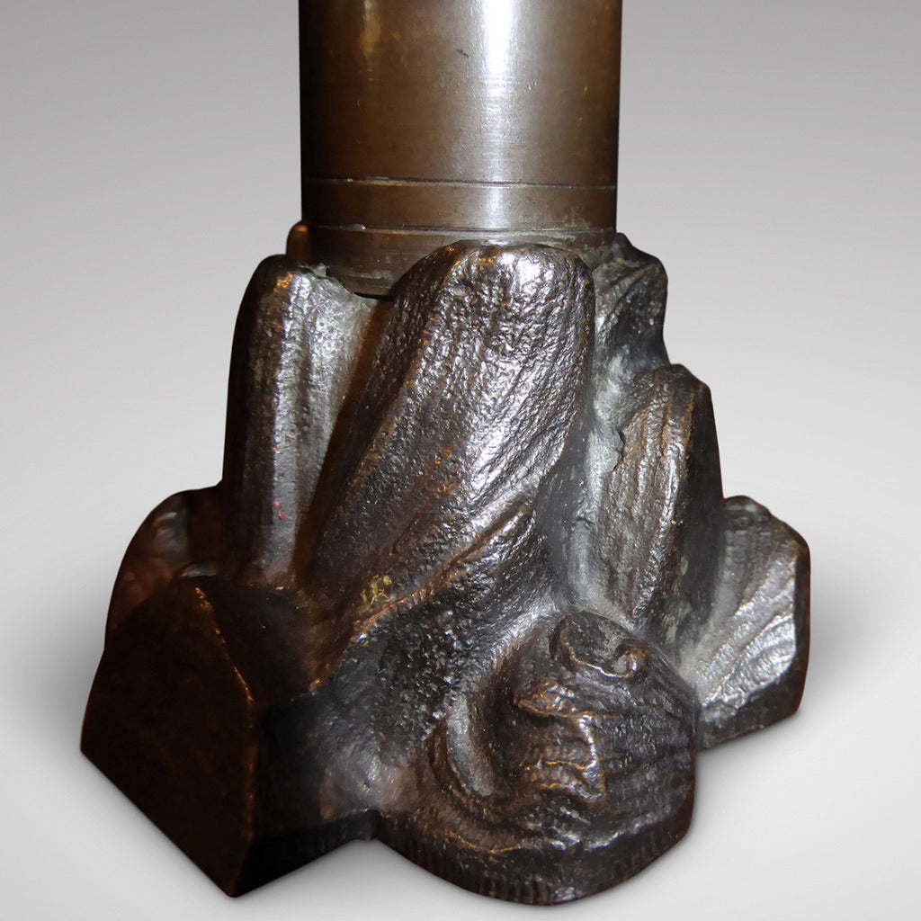 Pair of Regency Patinated Bronze Candlesticks - Base View One