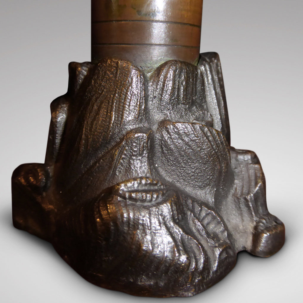 Pair of Regency Patinated Bronze Candlesticks - Base View Two