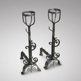 An Enormous Pair of French  Iron Fire Dogs - Main View - 1