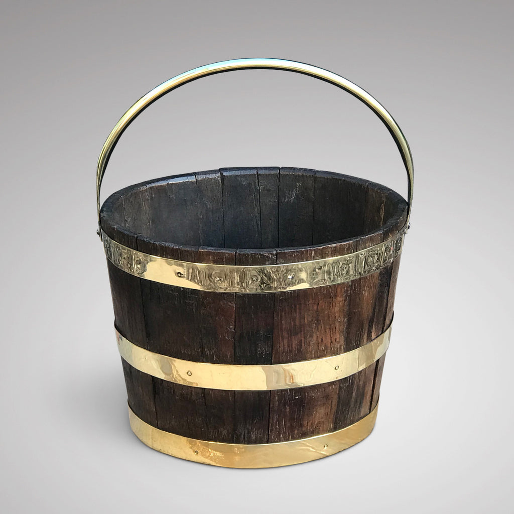 Antique English Oak Coopered Barrel - Main View - 1
