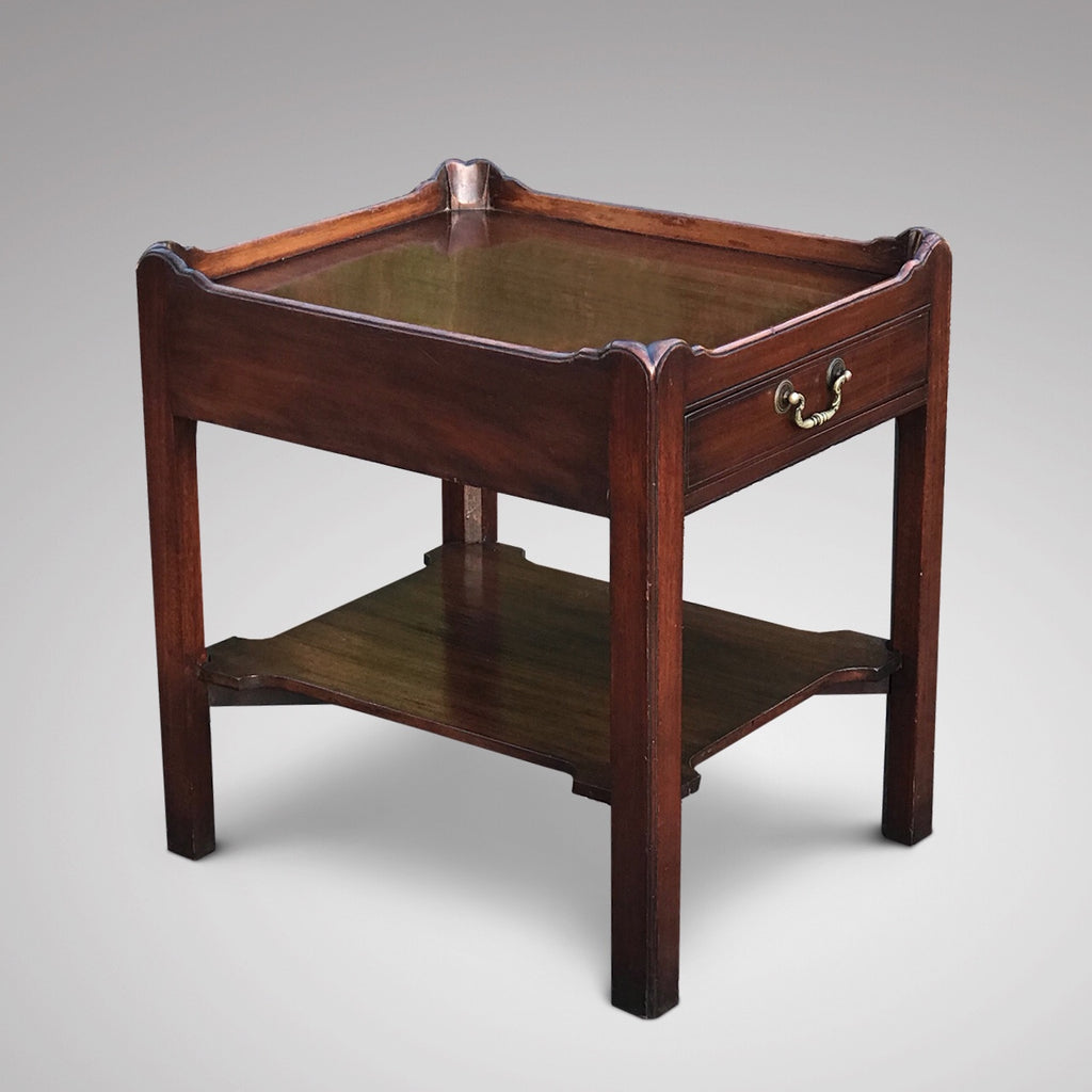 Pair of Two Tier Mahogany Tray Top Lamp Tables - Side View - 3