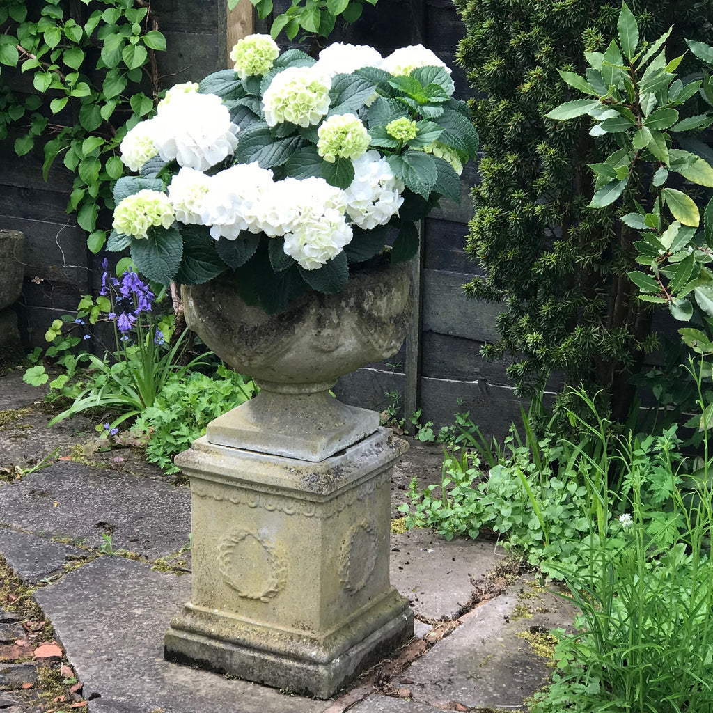 Composite Stone Garden Planter on Pedestal Base - Main View - 2