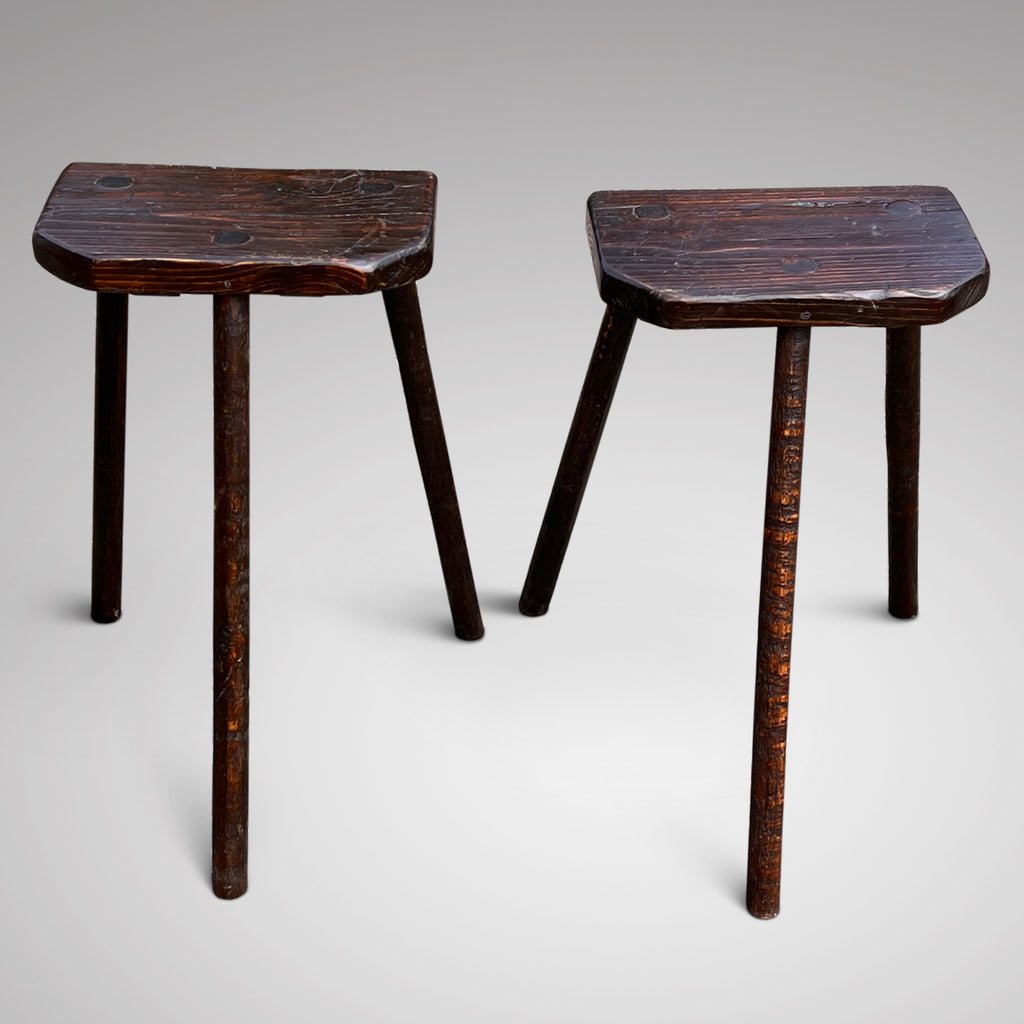 Pair of Rustic Sheffield Cutlers Stools - Main View - 2