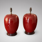 Pair of Chinese Sang Du Boeuf Table Lamps - Main View - 2